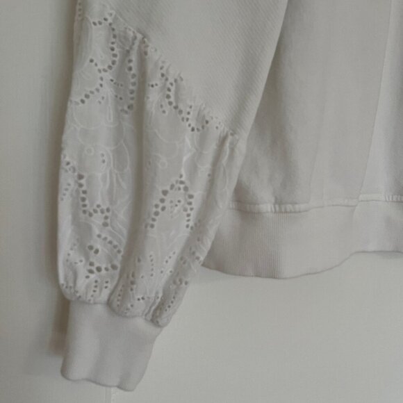 PAIGE Cotton Eyelet Sweatshirt | Size Medium - Picture 10 of 12